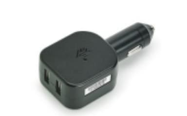 Zebra Car Charger Power Supply 5V 2xType A USB Musta