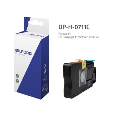 Gilford Blekk Cyan 711, 29ml - Dj T120 - Cz130A 