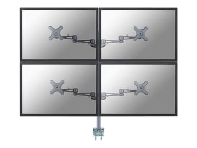 Neomounts Deskmount 4Monitor 10"-27" 12 kg Clamp Silver 