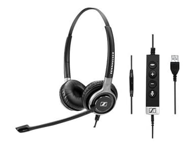 EPOS IMPACT SC665 USB Headset UC & ML & 3.5MM Duo Headset 3,5 mm kontakt USB-A Microsoft-teams Optimerad för UC Skype for Buisness Stereo Silver Svart