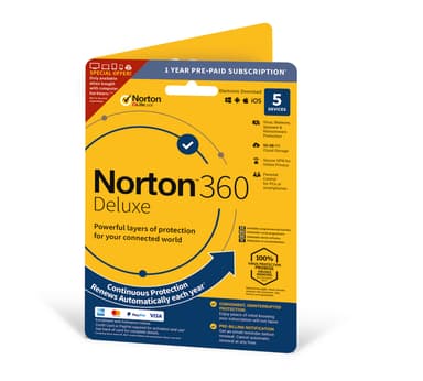 NortonLifeLock 360 Deluxe 12månad(er) Prenumeration