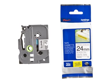 Brother Tape TZE-S251 24mm Svart/Hvit Stark 