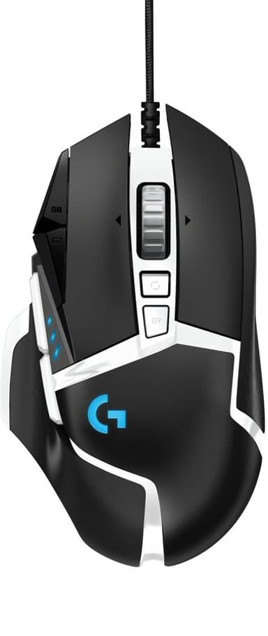 Logitech Gaming Mouse G502 (Hero) Kabelansluten 16,000dpi Mus Svart Vit 