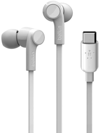Belkin Earphones USB-C With Mic In-ear Øreproptelefoner USB-C Stereo Hvid