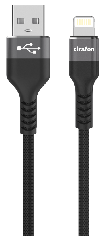 Cirafon Cirafon AM To Lightning Cable 0.5m - Black - New Mfi 