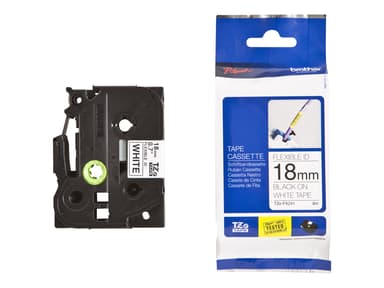Brother Tape TZE-FX241 18mm Svart/Hvit Flexible 