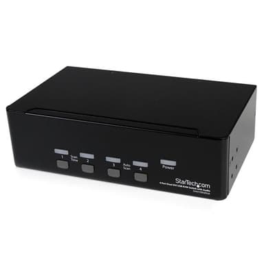 Startech 4 Port Dual DVI USB KVM Switch w/ Audio & USB Hub 
