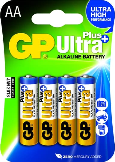GP Power Battery Ultra Plus Alkaline 4pcs AA/LR6 