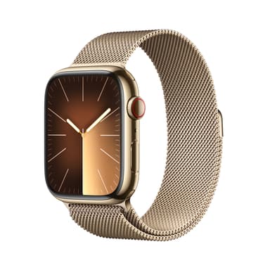 Apple Watch 9 Cell 45Mm Gold Steel Case Gold Milan Loop 