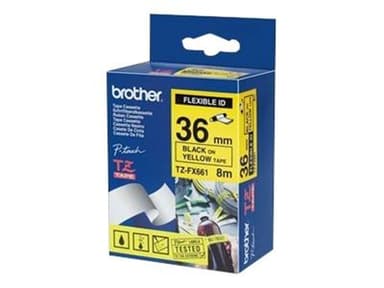 Brother Tape TZE-FX661 36mm Svart/Gul Flexible 