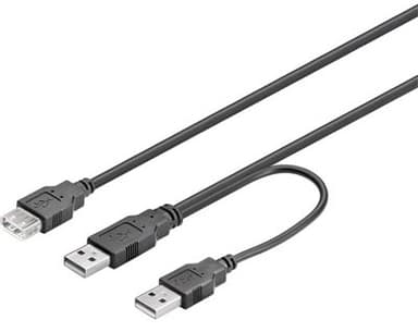 Deltaco USB2-16 0.3m USB A 2 x USB A Musta