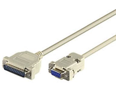 Microconnect Sarjaan / Rinnan Kytkettävä Kaapeli 3m 9-nastainen D-Sub (DB-9) Naaras 25-nastainen D-Sub (DB-25) Uros