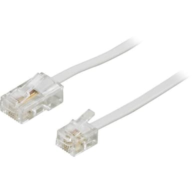 Deltaco Telefonkabel 3m RJ-45 (4-stifts) Hane RJ-11 Hane 