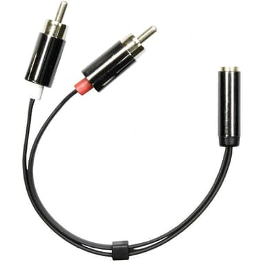 Deltaco Adapter Mini-phone stereo 3.5 mm Hunn RCA x 2 Hann 