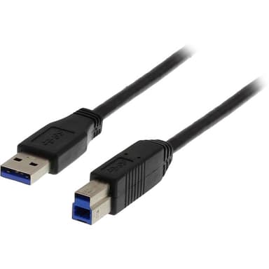 Deltaco USB3-120S 2m USB A USB B Musta