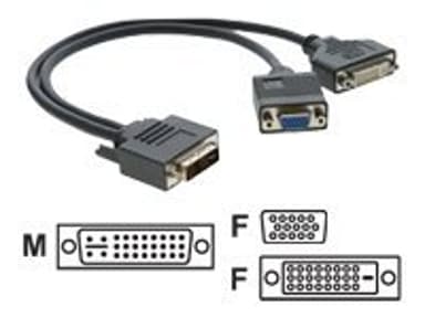 Kramer ADC-DM/DF+GF 0.3m DVI-I DVI-D + VGA (D-Sub) Musta