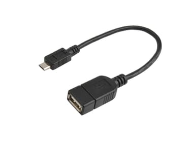 Prokord USB sovitin USB A Micro-USB B Musta
