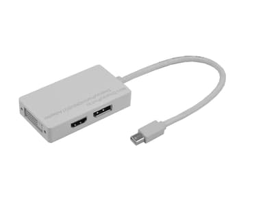Prokord Videoliitin DisplayPort Mini Uros DisplayPort DVI-D HDMI Naaras Valkoinen