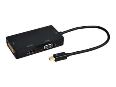 Prokord Videokonverter DisplayPort Mini Hann DVI-D HDMI VGA Hann Svart