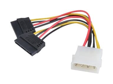 Prokord Power cable 0.1m 4-PIN interne voeding Female 15 pins Serial ATA-voeding Male 