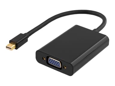 Deltaco DP-VGA13-K 0.25m Mini DisplayPort VGA (D-Sub) Musta