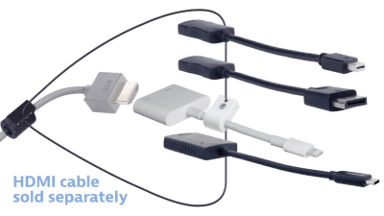 Liberty Av Solutions DL-AR1942 HDMI-tyyppi A (vakio) Mini DisplayPort + USB Type-C Musta Valkoinen