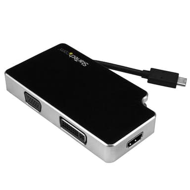 Startech Travel A/V Adapter: 3:1 USB-C to VGA DVI or HDMI 