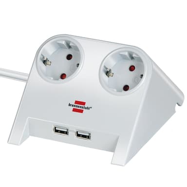 Brennenstuhl Desktoppower 2x Strömuttag + 2x USB-Ladduttag 