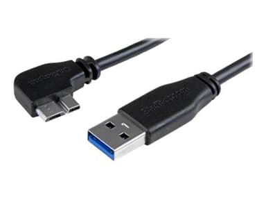 Startech 3ft Slim Left-Angle Micro USB 3.0 Cable 1m USB A Micro-USB B Musta