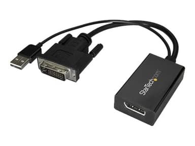 Startech DVI to DisplayPort Adapter 24+1-nastainen digitaalinen DVI Uros 20 nastan näyttöporttiliitin Naaras