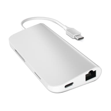 Satechi USB Type-C Multi-Port Adapter 4K Silver USB-C Mini-dockningsenhet 