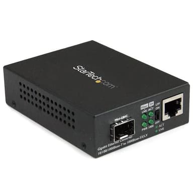 Startech Gigabit Ethernet Fiber Media Converter with Open SFP Slot 