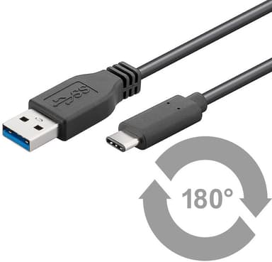 Microconnect USB Cable 3m 9-pins USB-type A Hann USB-C Hann