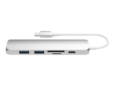 Satechi Slim Aluminum Type-C Multi-Port Adapter V2 USB-C Telakointiasema