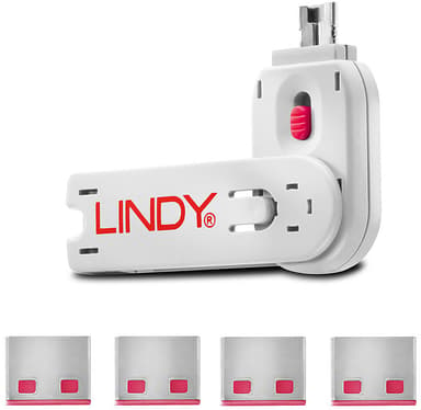 Lindy Port Blocker USB Rosa 4-pack 