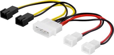 Deltaco Viftestrømadapter 4-pin intern strøm Hann 3 pin internstr Hann