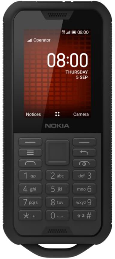 Nokia 800 Tough Dual-SIM (SIM1- ja SIM2/MicroSD-paikat) Musta