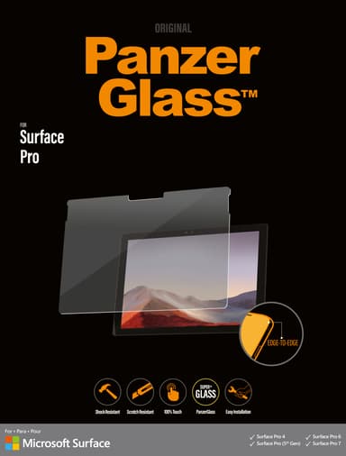 Panzerglass Näytön suojus Microsoft - Surface Pro 5 Gen.,
Microsoft - Surface Pro 6 Gen.,
Microsoft - Surface Pro 7 Gen.,
Microsoft - Surface Pro 4 gen.