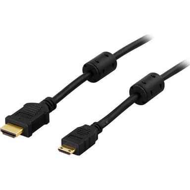 Deltaco HDMI-1036 3m HDMI Type C (Mini) HDMI-tyyppi A (vakio) Musta