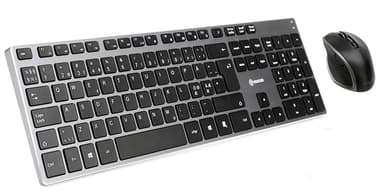Voxicon Slim Metal Keyboard 290 Grey + DM-P20WL Nordisk Tastatur- og mussett