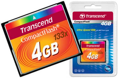 Transcend Flash-Minneskort 4GB CompactFlash Card 