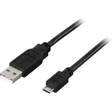 Deltaco USB-Kaapeli 5m USB A Micro-USB B Musta