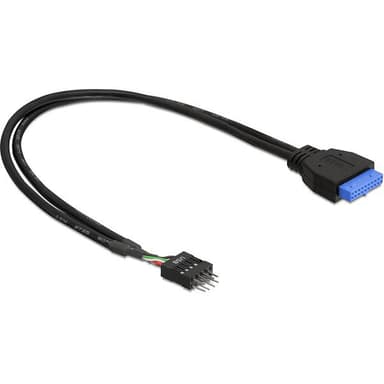 Delock USB-Kaapeli 0.3m 19 pin USB 3.0 header Naaras 8 pin USB 2.0 header Uros
