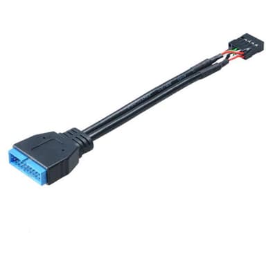 Akasa Adapter 9-stifts USB-överdel Hona 19-stifts USB 3.0-kontakt Hane 