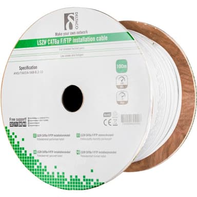 Deltaco Netværkskabel 100 m Hvid CAT 6a F/FTP Hvid 100m