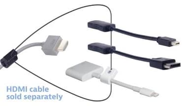 Liberty Av Solutions Adapter Apple Lightning DisplayPort DisplayPort Mini Hona HDMI Hona Svart Vit