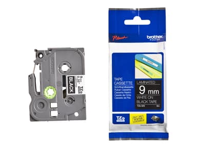 Brother Tape TZE-325 9mm Hvid/Sort 
