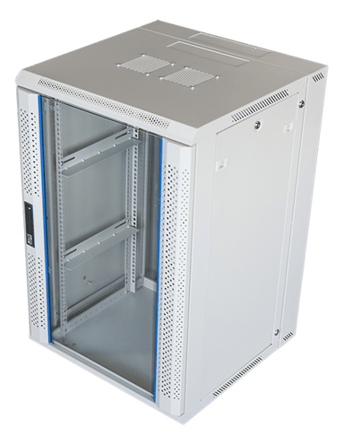 Toten 19" Wall Cabinett 18U 600X600 Lockable Glassdoor White- (Löytötuote luokka 3) 