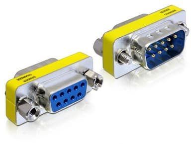 Delock Adapter 9 pin D-Sub (DB-9) Hane 9 pin D-Sub (DB-9) Hona Blå Gul Silver