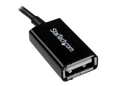 Startech 5in Micro USB to USB OTG Host Adapter M/F 0.127m Micro-USB B USB A Musta